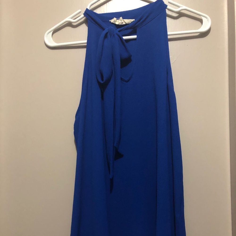 Royal Blue Tie Blouse.
